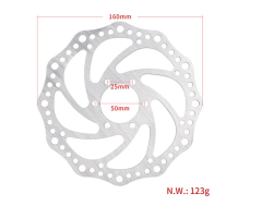 160mm 6 Vidalı Disk Fren Rotoru | Paslanmaz Çelik | 6 Montaj Vidası Dahil