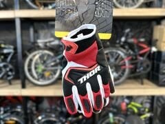 Thor Bisiklet Eldiveni Kırmızı Siyah Beyaz