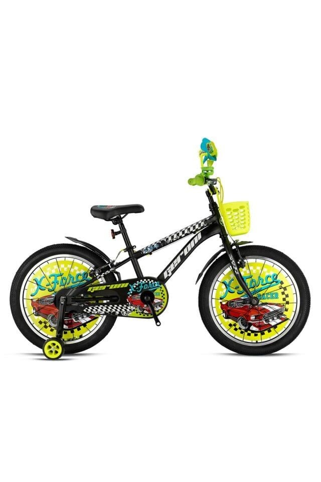 Geroni X-Force 16 Jant Erkek Çocuk Bisikleti - Siyah Beyaz Neon Sarı