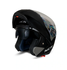 NCR Çene Açılır Kask / Vizörlü / ECE Belgeli / Parlak Siyah M Beden No:162