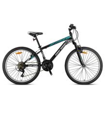 GERONI BİSİKLET MARS PLUS 24 JANT V-FREN ÇOCUK DAĞ BİSİKLETİ SİYAH-GRİ-TURKUAZ