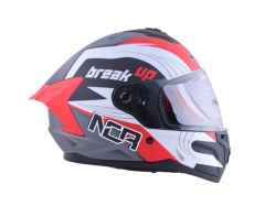 NCR Rapid Kapalı Kask Grafik Desenli Kırmızı Beyaz Gri Desenli L Beden