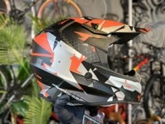 Sway FS-617 Chaos Full Face Cross Kask Siyah Turuncu Gri