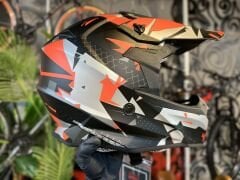 Sway FS-617 Chaos Full Face Cross Kask Siyah Turuncu Gri