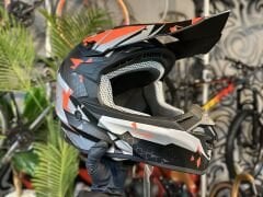 Sway FS-617 Chaos Full Face Cross Kask Siyah Turuncu Gri