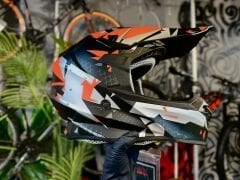 Sway FS-617 Chaos Full Face Cross Kask Siyah Turuncu Gri