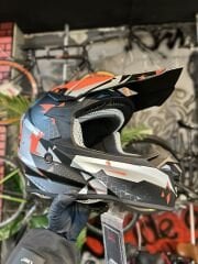 Sway FS-617 Chaos Full Face Cross Kask Siyah Turuncu Gri