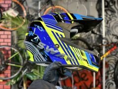 SWAY - FS-617 METEOR CROSS KASK - SARI MAVİ SİYAH