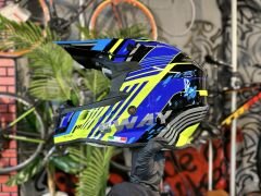 SWAY - FS-617 METEOR CROSS KASK - SARI MAVİ SİYAH