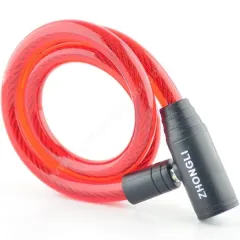 ZHONGLI NCR 12x800 mm ANAHTARLI BİSİKLET KİLİT KIRMIZI