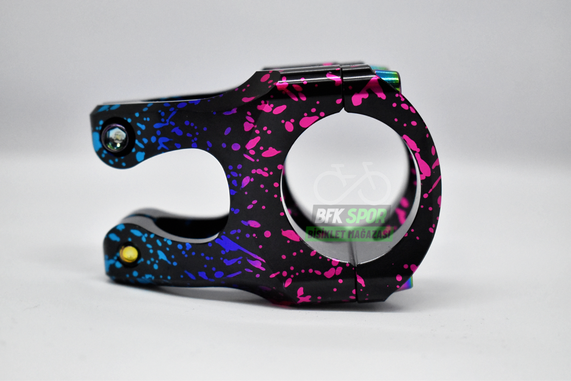 HASSNS AYARLANABİLİR GİDON BOĞAZI MAVİ - PEMBE BENEKLİ SİYAH 28.6MM