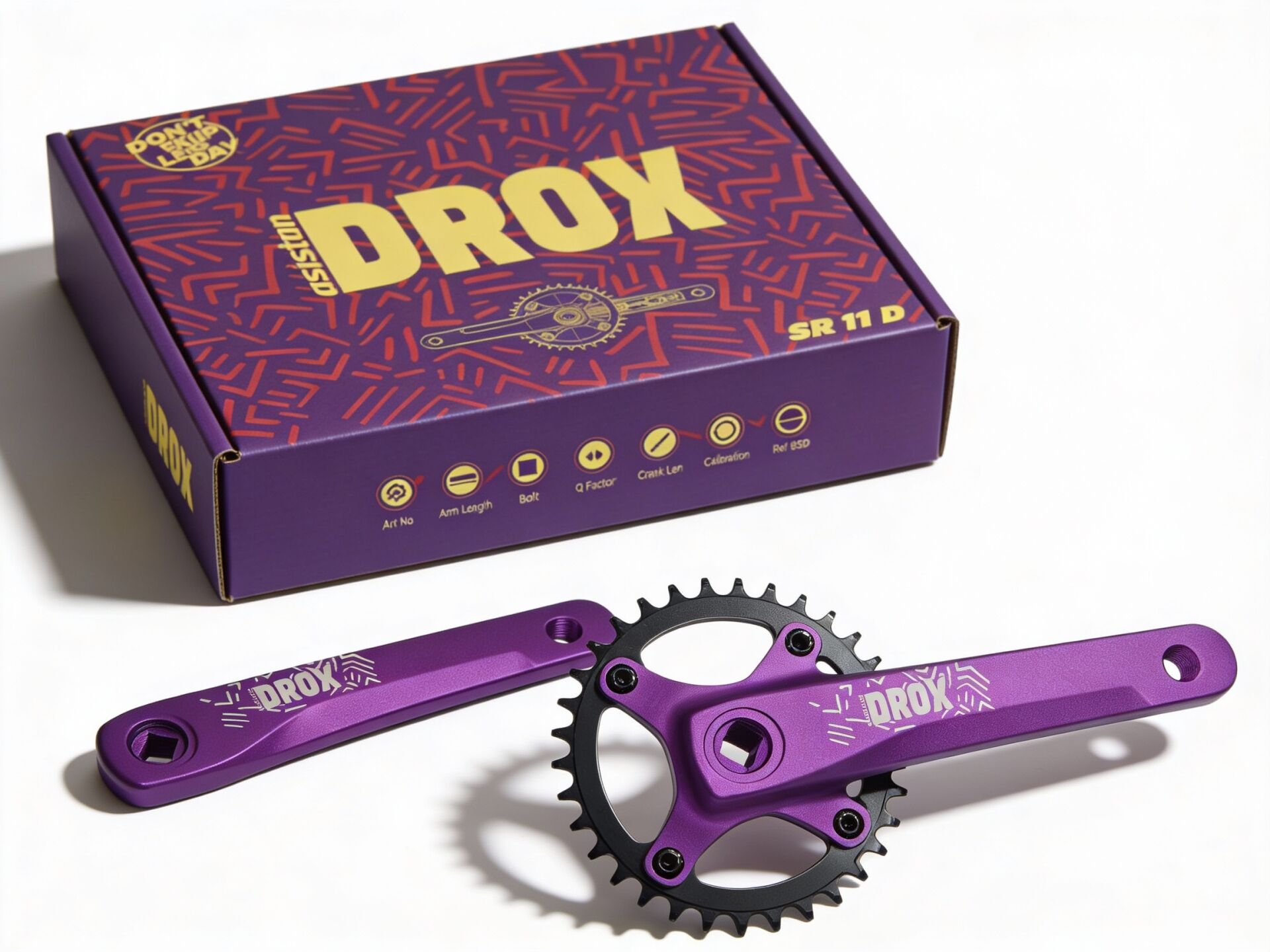 Asistan Drox SR-11 MOR Aynakol 170 mm 34T 1x11 | Kare Mil Uyumlu Alüminyum Krank Seti