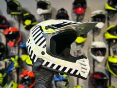 SWAY 618 Alert Cross Kask XL Beden Beyaz Sarı | Bisiklet Motosiklet Enduro Kask