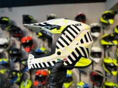 SWAY 618 Alert Cross Kask XL Beden Beyaz Sarı | Bisiklet Motosiklet Enduro Kask