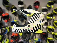 SWAY 618 Alert Cross Kask L Beden Beyaz Sarı | Bisiklet Motosiklet Enduro Kask