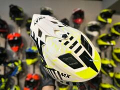 SWAY 618 Alert Cross Kask L Beden Beyaz Sarı | Bisiklet Motosiklet Enduro Kask
