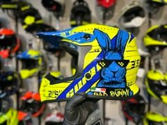 Sway FS-618 Bunny Full Face Kask L Beden Sarı Mavi | MTB Enduro Downhill Bisiklet Kaskı