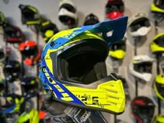 Sway FS-618 Bunny Full Face Kask L Beden Sarı Mavi | MTB Enduro Downhill Bisiklet Kaskı