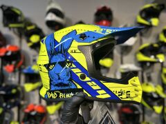 Sway FS-618 Bunny Full Face Kask L Beden Sarı Mavi | MTB Enduro Downhill Bisiklet Kaskı