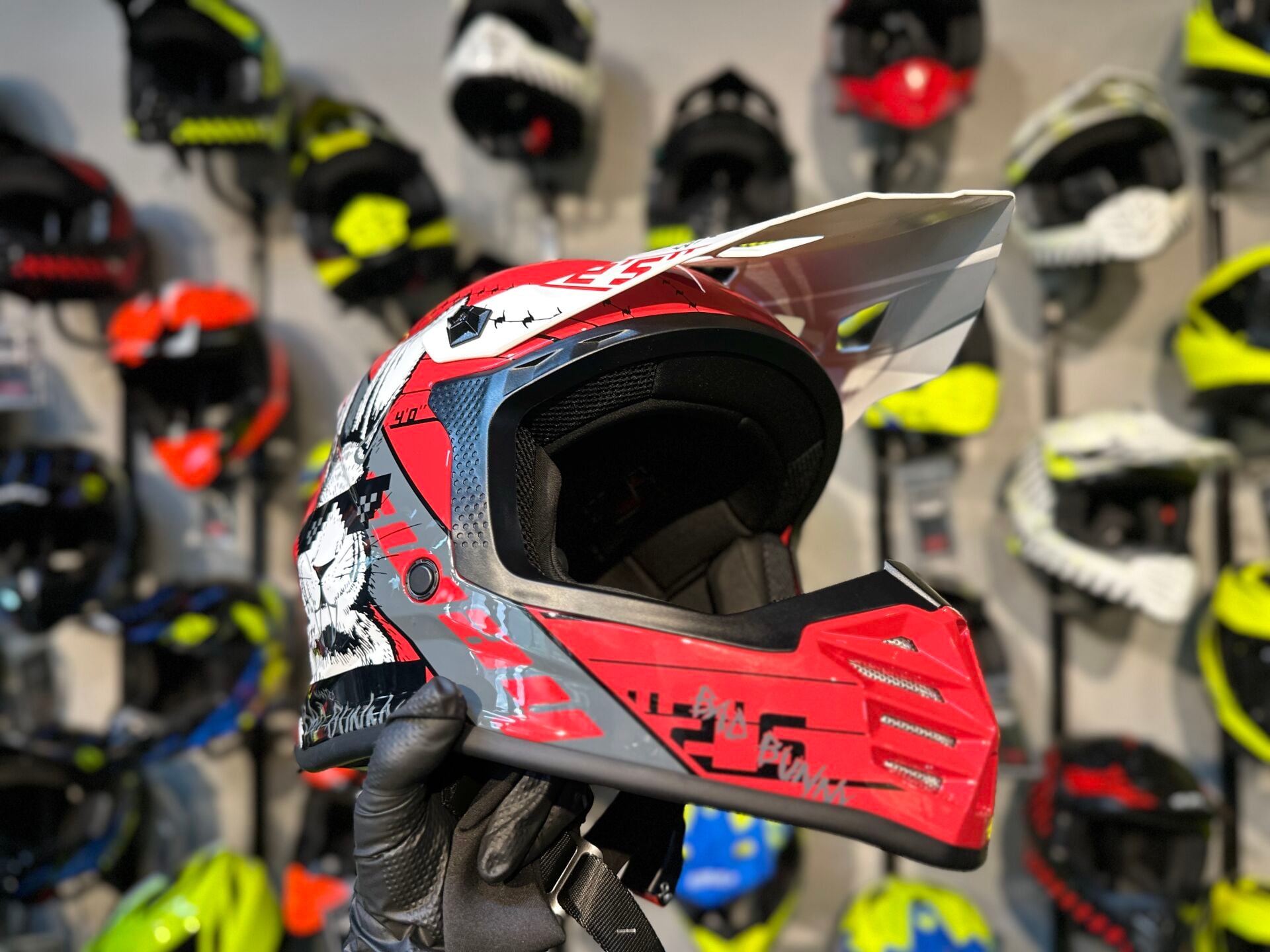 Sway FS-618 Bunny Cross Kask L Beden Parlak Kırmızı Siyah Beyaz | MTB Enduro Bisiklet Kaskı