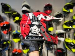 Sway FS-618 Bunny Cross Kask L Beden Parlak Kırmızı Siyah Beyaz | MTB Enduro Bisiklet Kaskı