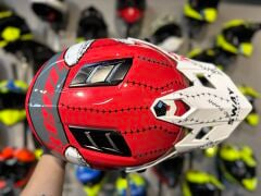 Sway FS-618 Bunny Cross Kask L Beden Parlak Kırmızı Siyah Beyaz | MTB Enduro Bisiklet Kaskı
