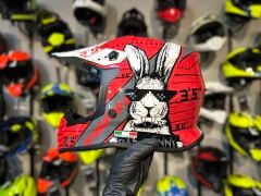 Sway FS-618 Bunny Cross Kask XL Beden Parlak Kırmızı Siyah Beyaz | MTB Enduro Bisiklet Kaskı