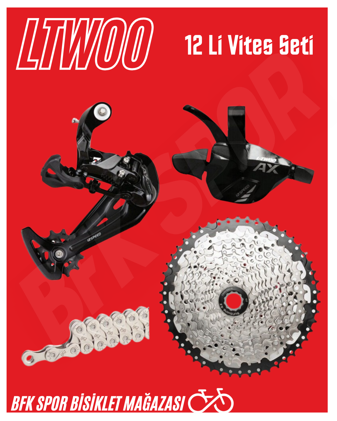 LTWOO AX12 MTB 1x12S Grupset 12 Vites Arka Aktarıcı Shifter 11-50T 11-52T Kaset HG Uyumlu