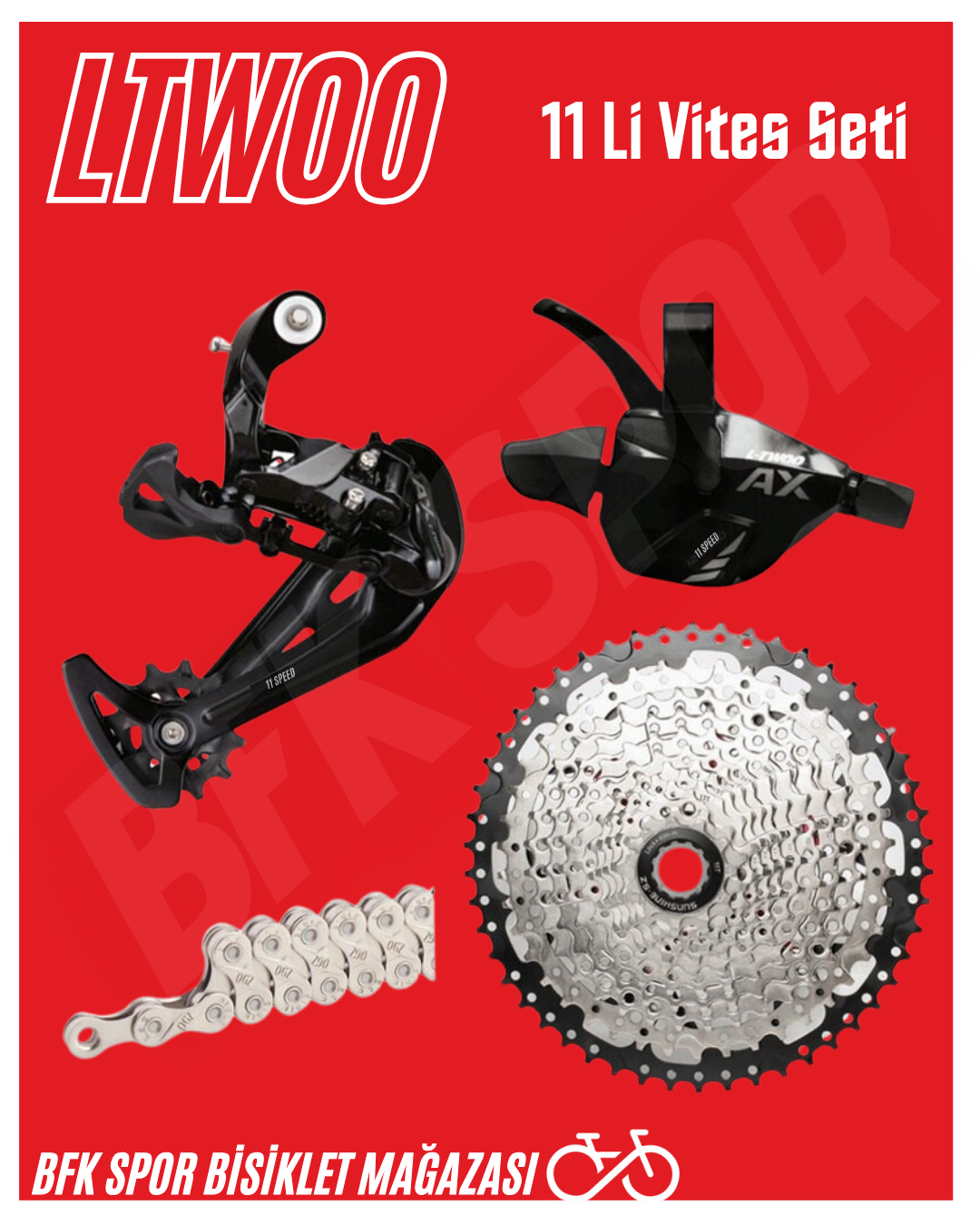 LTWOO AX11 1x11S MTB Grupset T9 Carbon Arka Aktarıcı ZRACE 11-46T / 11-50T / 11-52T Kaset