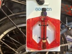 ŞEFFAF KIRMIZI PLATFORM PEDAL - BİSİKLET PEDALI