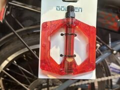 ŞEFFAF KIRMIZI PLATFORM PEDAL - BİSİKLET PEDALI