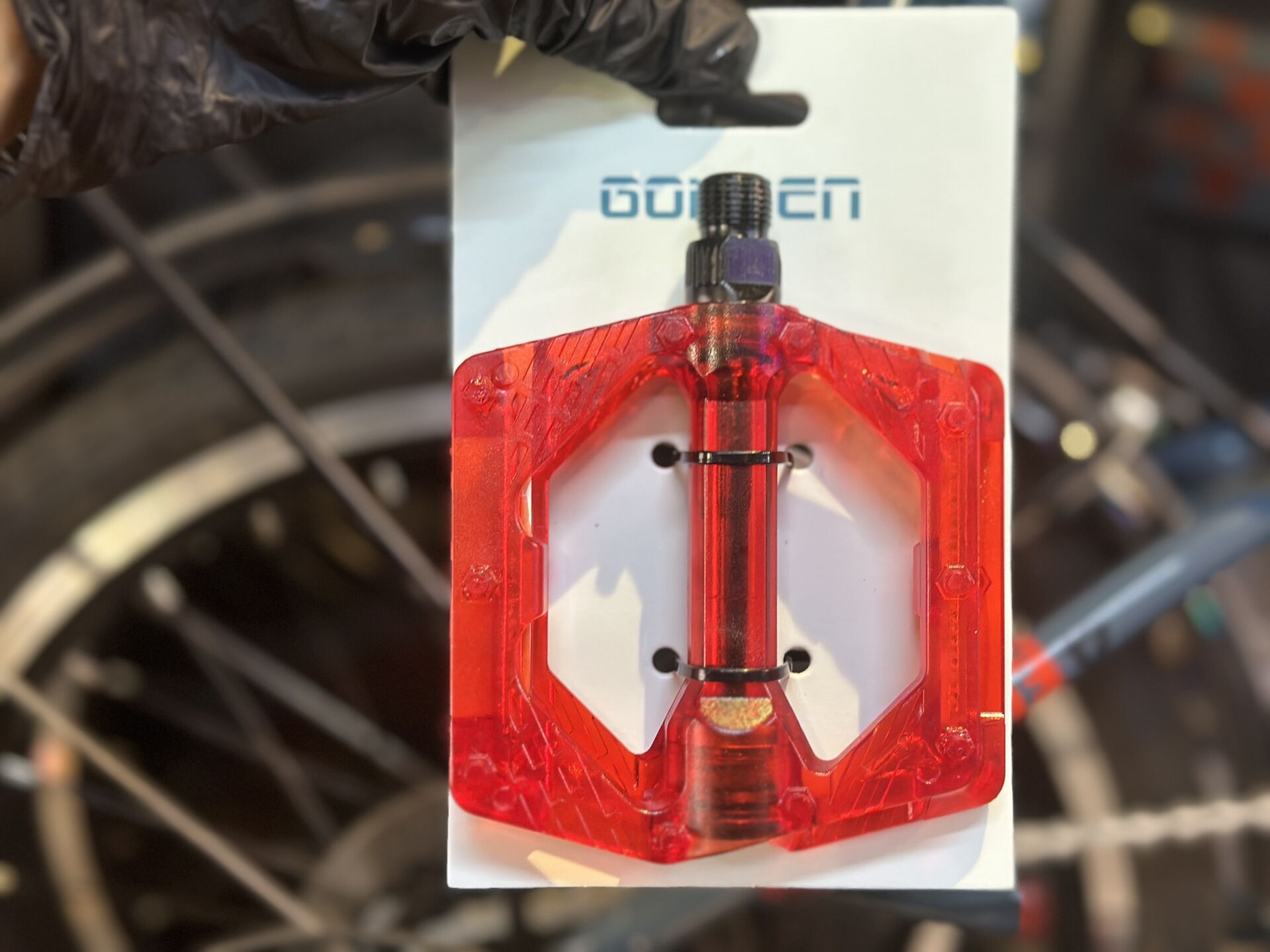 ŞEFFAF KIRMIZI PLATFORM PEDAL - BİSİKLET PEDALI