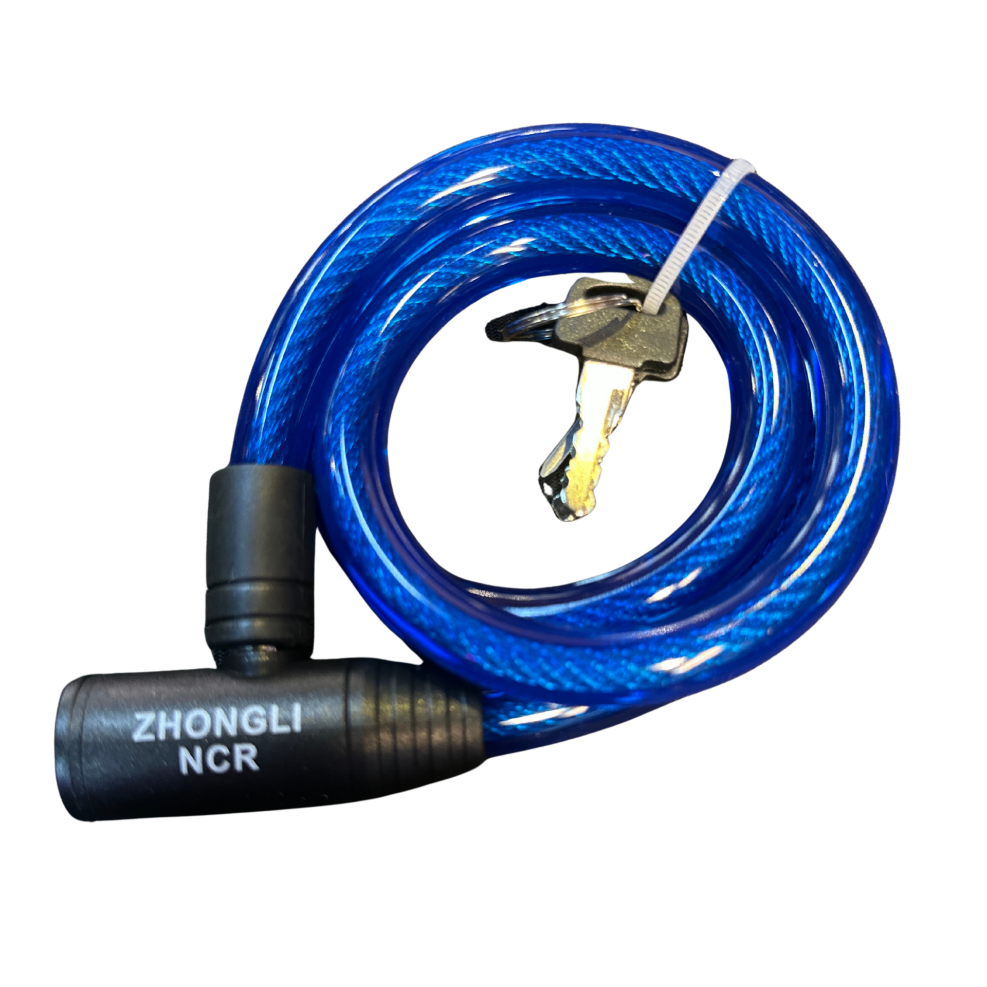 ZHONGLI NCR 12x800 mm ANAHTARLI BİSİKLET KİLİT MAVİ