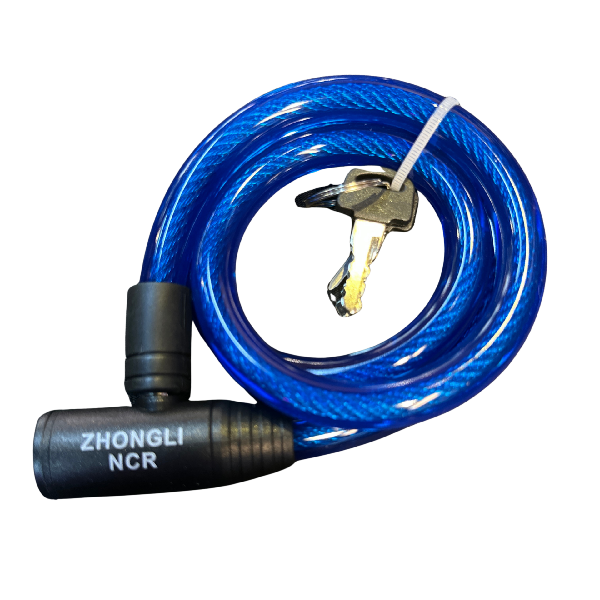 ZHONGLI NCR 12x800 mm ANAHTARLI BİSİKLET KİLİT MAVİ