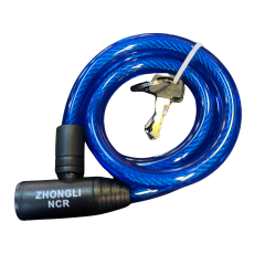 ZHONGLI NCR 12x800 mm ANAHTARLI BİSİKLET KİLİT MAVİ