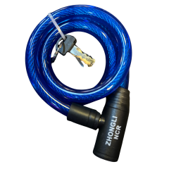 ZHONGLI NCR 12x800 mm ANAHTARLI BİSİKLET KİLİT MAVİ