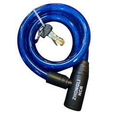 ZHONGLI NCR 12x800 mm ANAHTARLI BİSİKLET KİLİT MAVİ