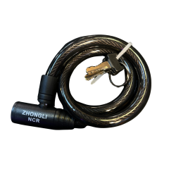 ZHONGLI NCR 12x800 mm ANAHTARLI BİSİKLET KİLİT SİYAH