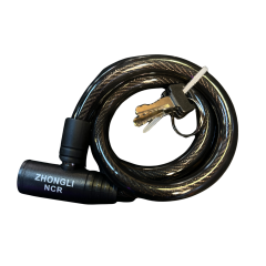ZHONGLI NCR 12x800 mm ANAHTARLI BİSİKLET KİLİT SİYAH