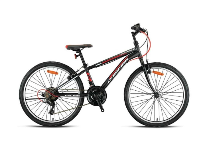 Kron Geroni Mars 24 Jant 21V Dağ Bisikleti | Mat Siyah Kırmızı Beyaz